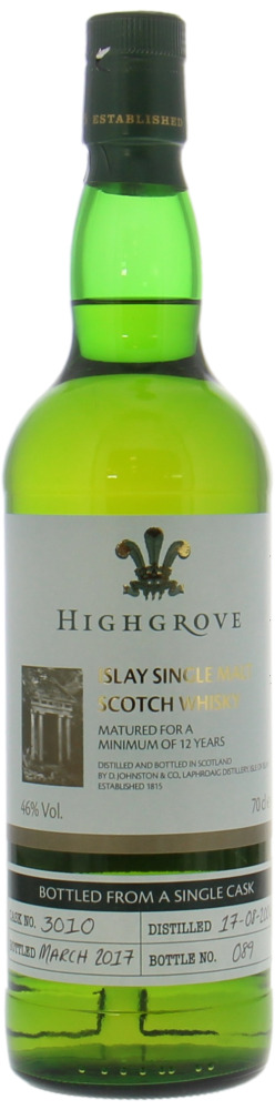 Laphroaig - Highgrove 12 Years Old Cask 3010 Bottled for The Royal Gardens at Highgrove 46% 2004