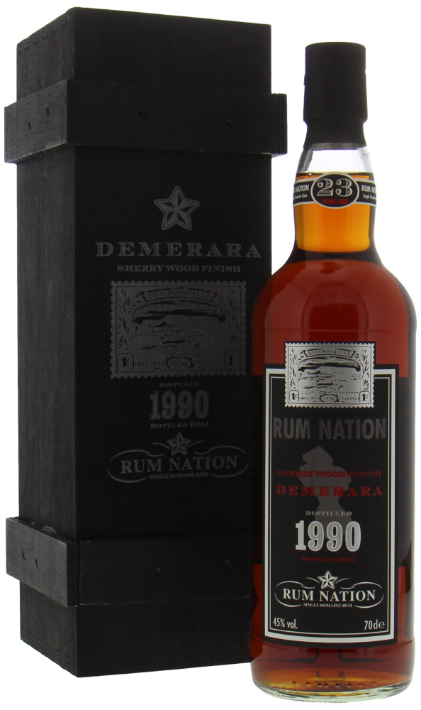 Rum Nation - 25 Years Old Demerara Sherry Wood Finish 50% 1990
