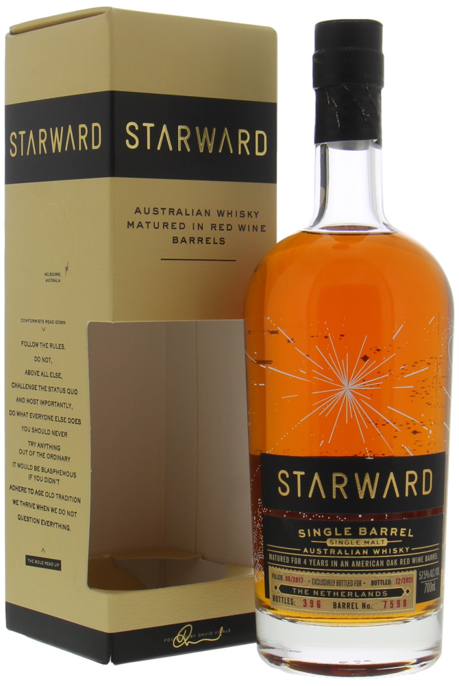 Starward - Bottled for The Netherlands Single Barrel 7598 57.5% 2017
