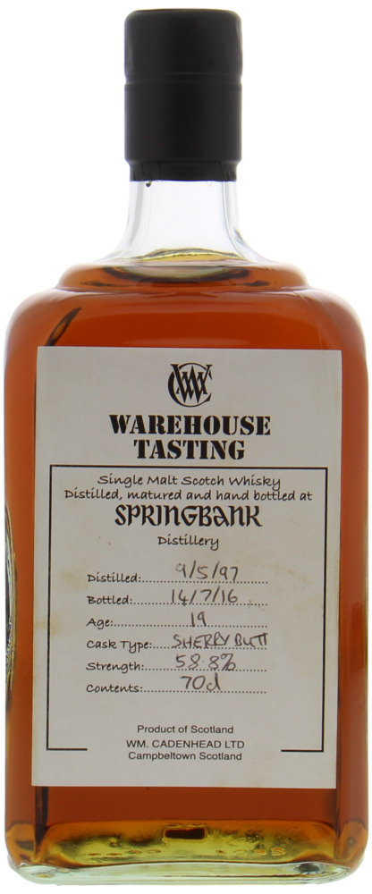 Springbank - 19 Years Old Warehouse Tasting Hand bottled at Springbank Distillery 58.8% 1997