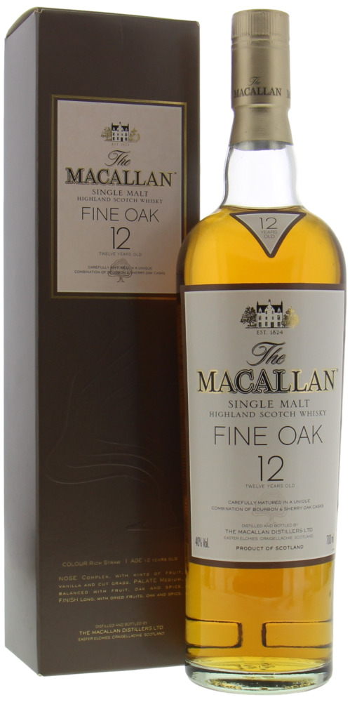 Macallan - 12 Years Old Fine Oak Light Label Brown box 40% NV