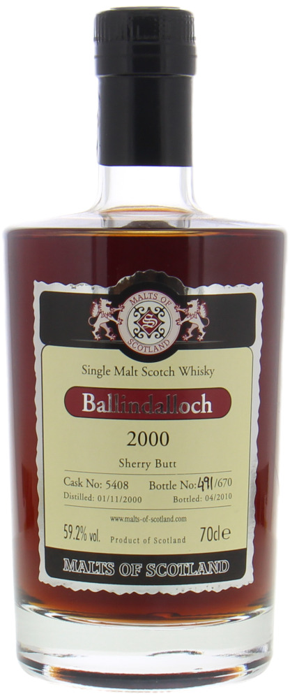 Ballindalloch - 9 Years Old Malts of Scotland Cask 5408 59.2% 2000