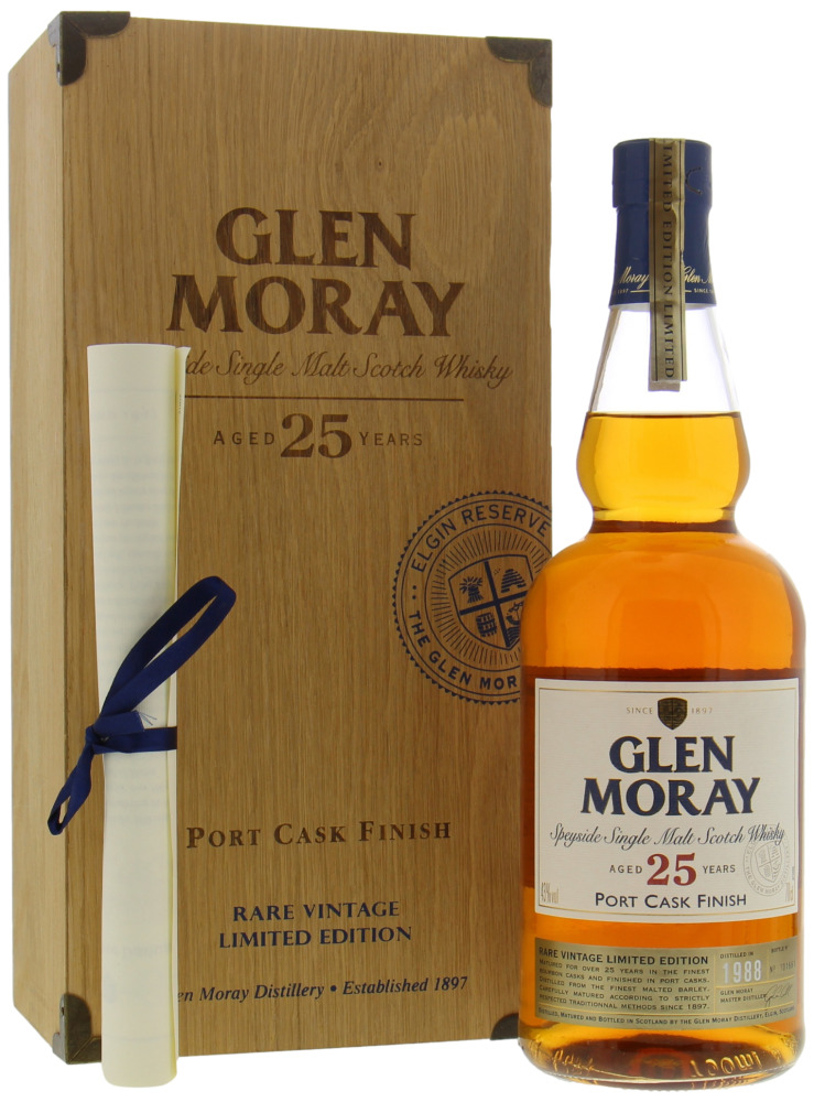 Glen Moray - 25 Years Old Rare Vintage Limited Edition 43% 1988