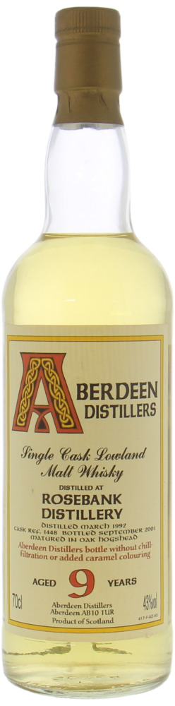 Rosebank - 9 Years Old Blackadder Aberdeen Distillers Cask 1448 43% 1992