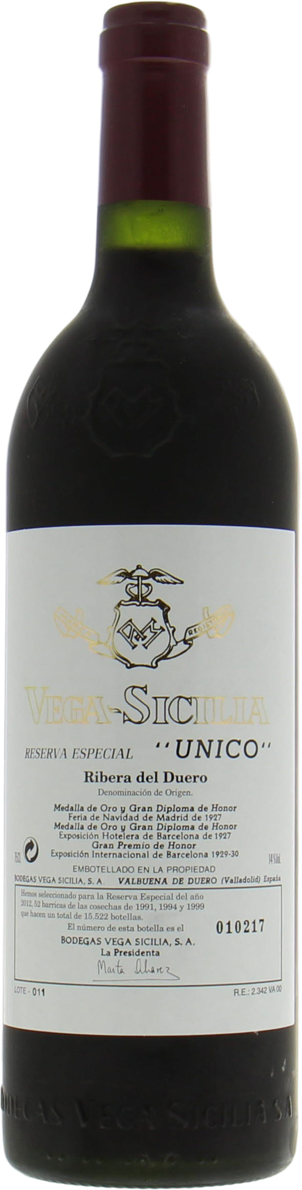 Vega Sicilia - Reserva Especiale release 2012 (91, 94, 99) 2012